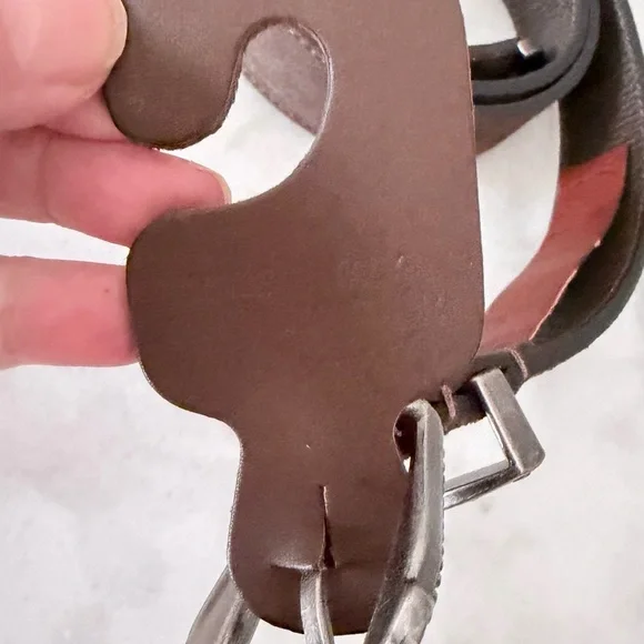 Brown suede Leather Men's Belt with Silver Buckle made in Italy belt Italy made - Picture 5 of 9